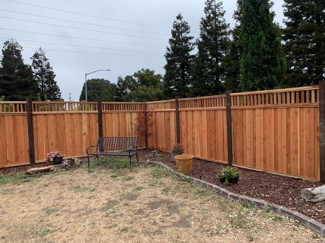 Custom wood privacy fence with clean straight lines